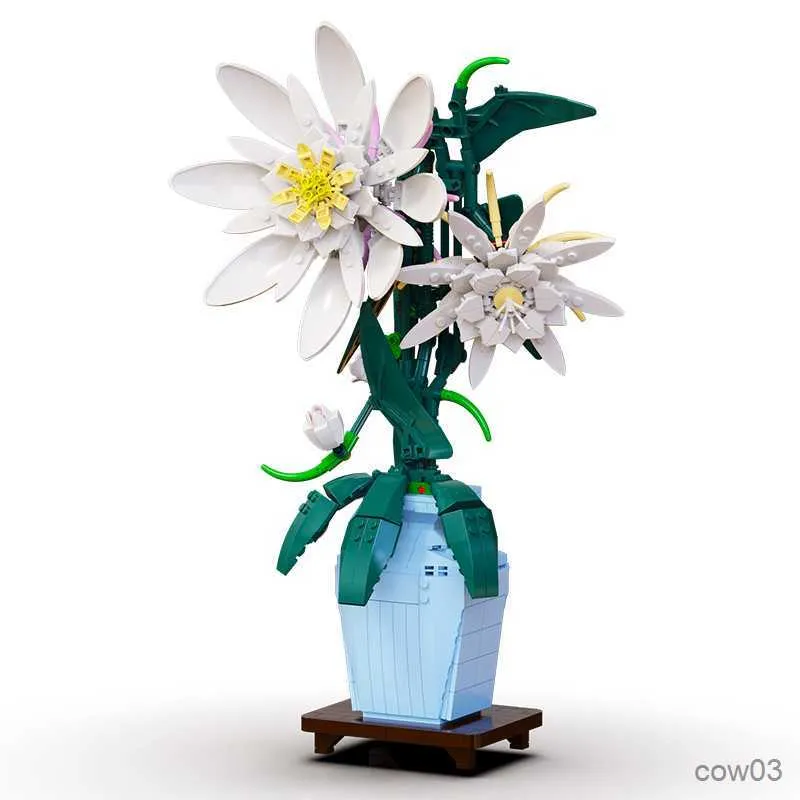 Blöcke 2023 DIY Epiphyllum Anordnung Blume Romantische Baum Haus Montage Bausteine Klassische Modell Bricks Sets Kind R230718