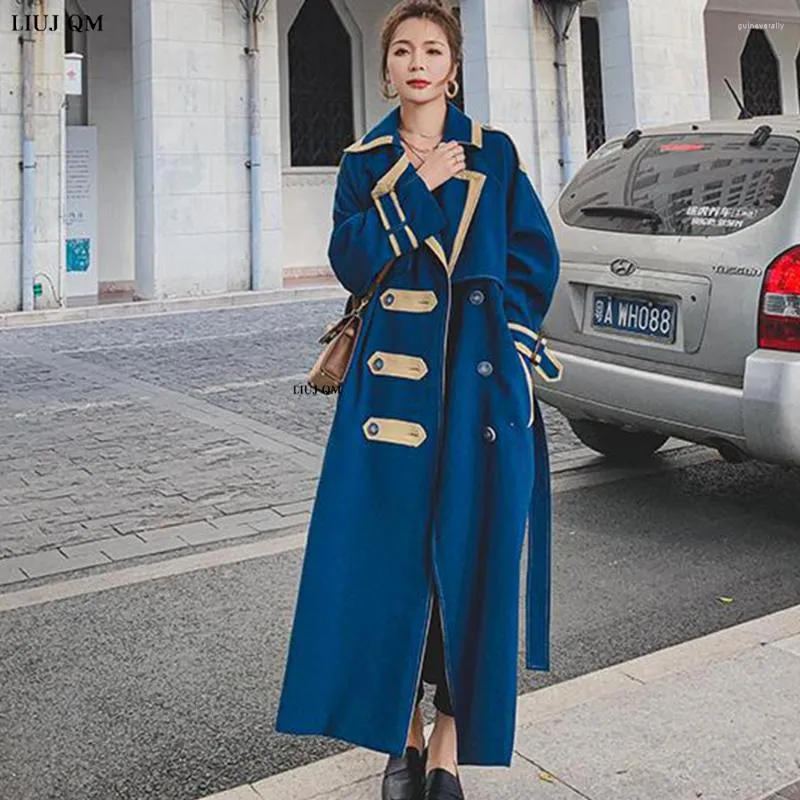 Trench femme printemps automne pardessus 2023 coupe-vent coréen ample double boutonnage à manches longues couture mode manteau