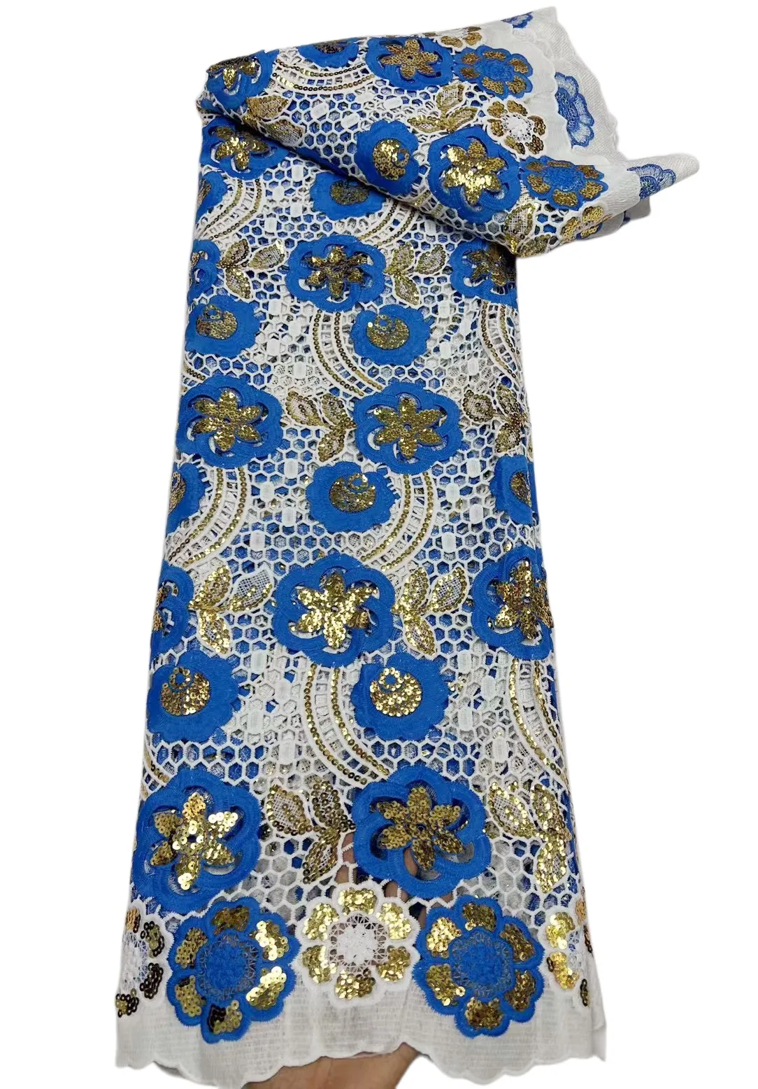 Couture Artisanat Paillettes Bicolore Lait Soie Dentelle Tissu Nigérian 2023 Femmes Robe Formelle Africain Oeillet Dernier 5 Mètres Premium Qualité Dames Fête De Mariage YQ-6009