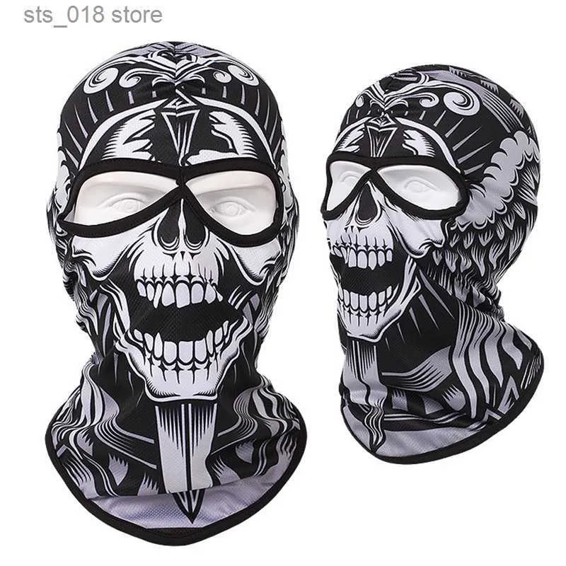 Cycling Caps Masks Ski Mask 2 Hole Windproof Balaclava Skull Full Face Mask Men Women Head Neck Warmer Face Cover Motorcycle Cycling Biker Hood Cap T230718