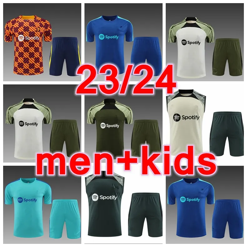 2023 2024 Men Kids Barcelona Tracksuit Soccer Jersey Barca مجموعة تدريب على البالغين بدلة 23/24