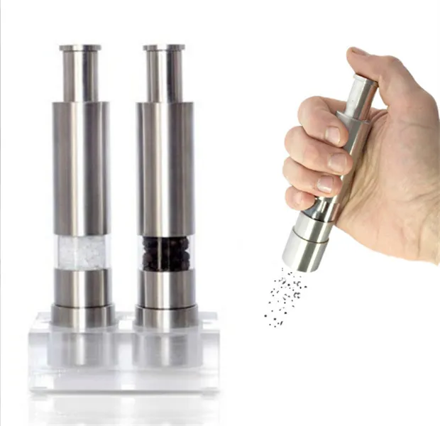 50pcs NEW Stainless Steel Metal Portable Manual Pepper Grinder Pepper Muller Mill Mull Seasoning Grinders Free Shipping JL1609