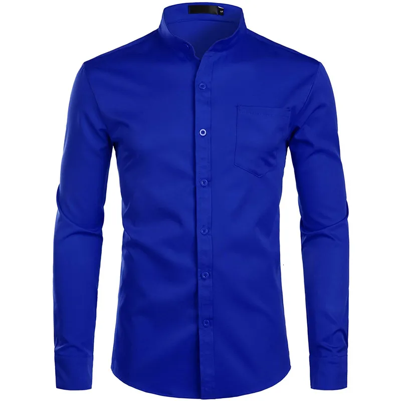 royal blue dress shirt walmart Men's Classic Fit Long Sleeve Wrinkle Resistant Button Down Premium Dress Shirt (Royal Blue,M)
