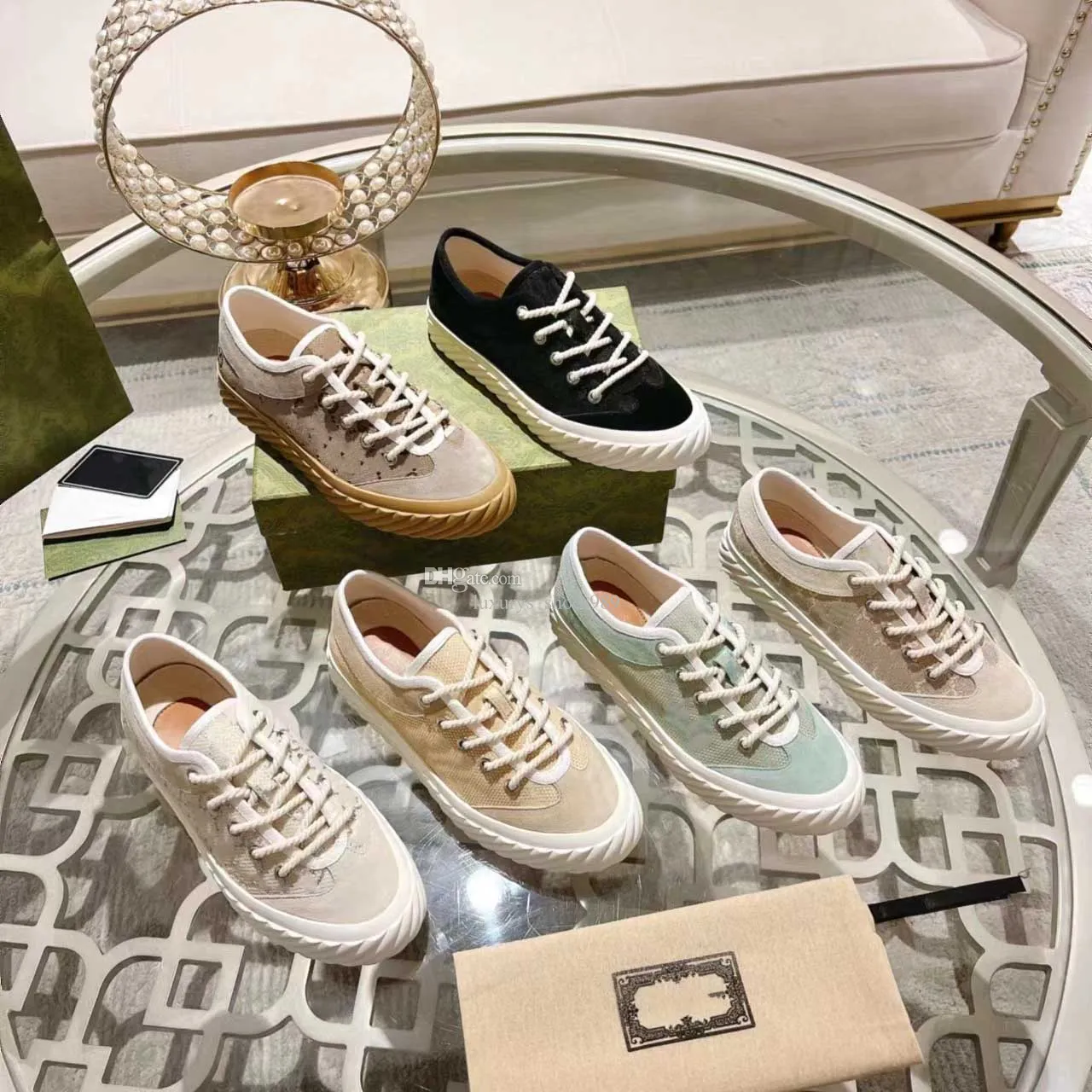 High-quality tennis shoes beige ebony low-top canvas shoes high-top shoes letter printing embroidery luxury sports shoes platform shoes leisure shoes tennis shoes