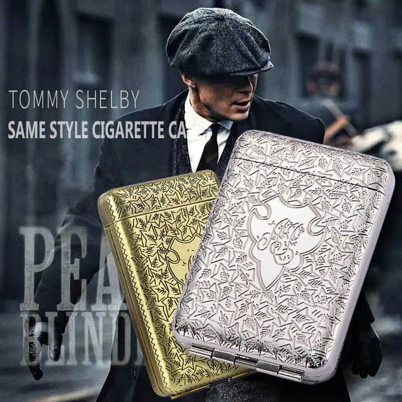 Vintage Engraved Metal Cigarette Case Pocket Holder Storage Box 
