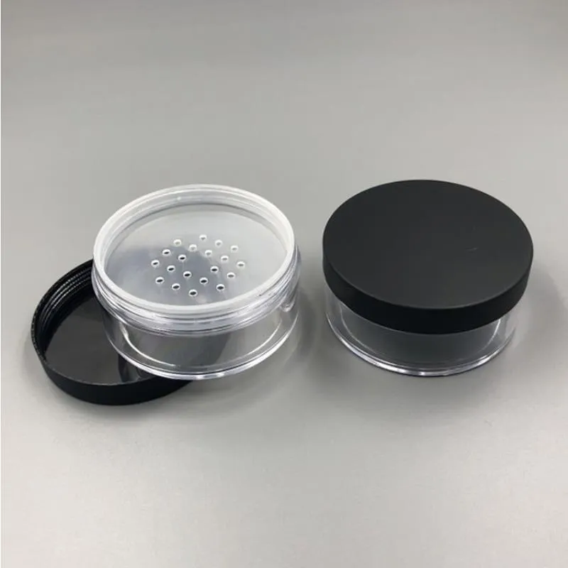 Clear 50g 50 ml Plastikpulver Puff Container Hülle Make -up Kosmetikgläser Face Pulver Pulver Bluecher Aufbewahrungsbox mit Sifter Deckel Fwena