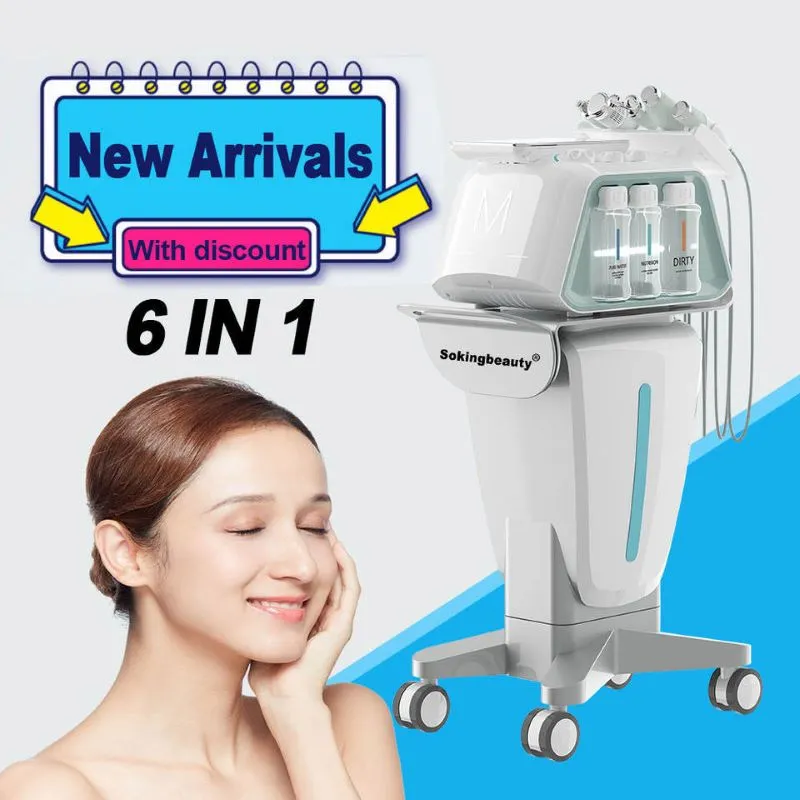 6 in 1 hydra microdermabrasion Ultrasonic aqua facial peeling oxygen spray water dermabrasion h2o2 Exfoliators Acne Treatment machine