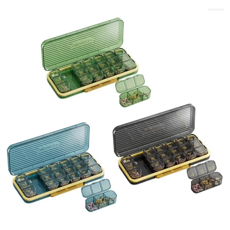 Storage Bottles Translucent Organizer 7 Days Vitamin Box Case Travel Container Portable For Home Offices Use