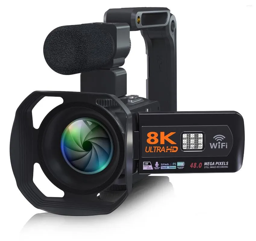 Camcorders BingQianQian YouTube Camcorder 8K Ultra HDR Camera 48MP Streaming Touch Screen Câmera de vídeo digital