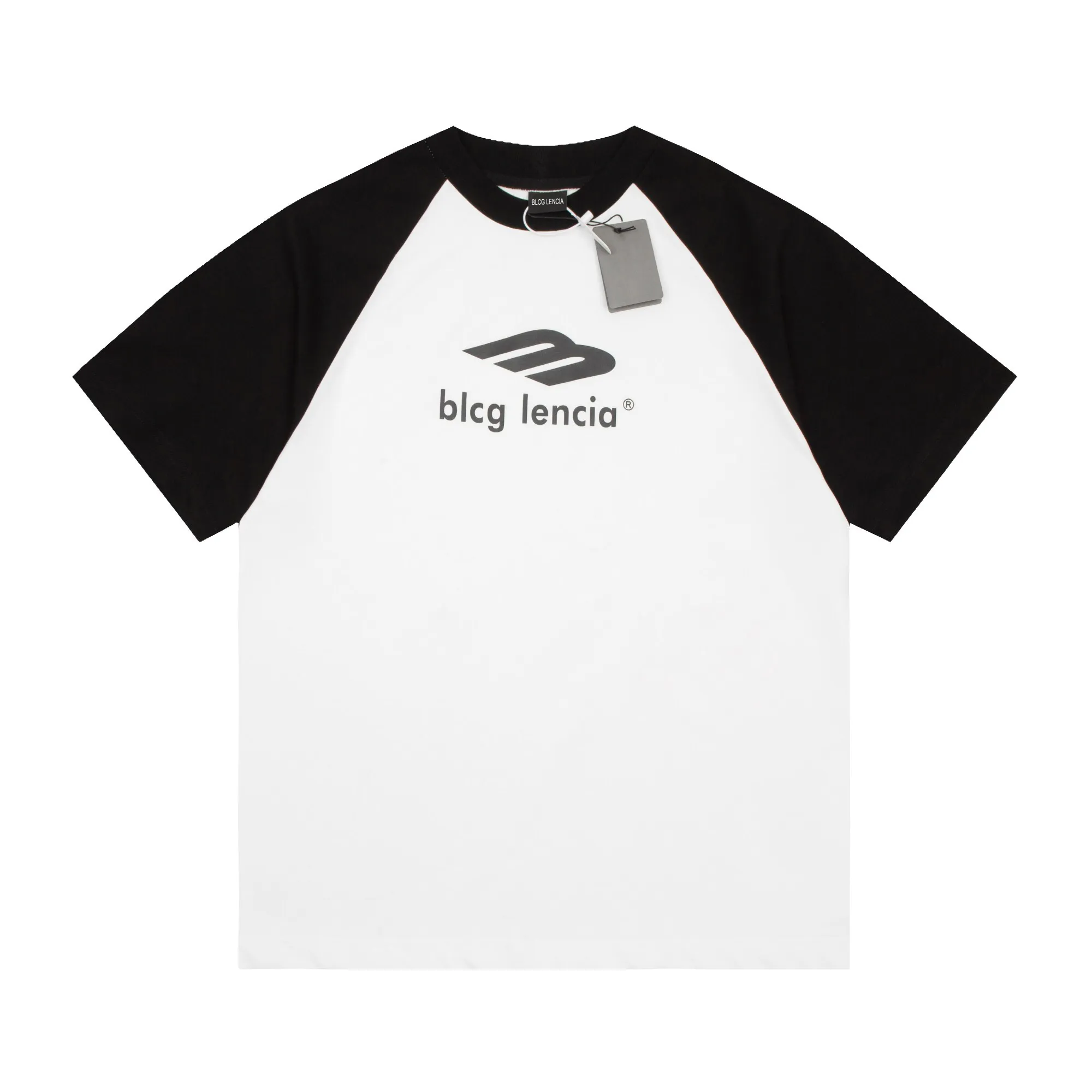 BLCG LENCIA 여름 티셔츠 하이 스트리트 힙합 스타일 100% 면적 품질의 남자와 여자 드롭 슬리브 느슨한 tshirts 오버 사이즈 23254