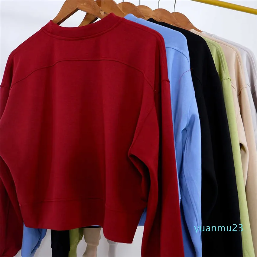 LU Рубашки Женщины Тренировка спортивные пуловер с длинным рукавом удобный комфортный короткие топы