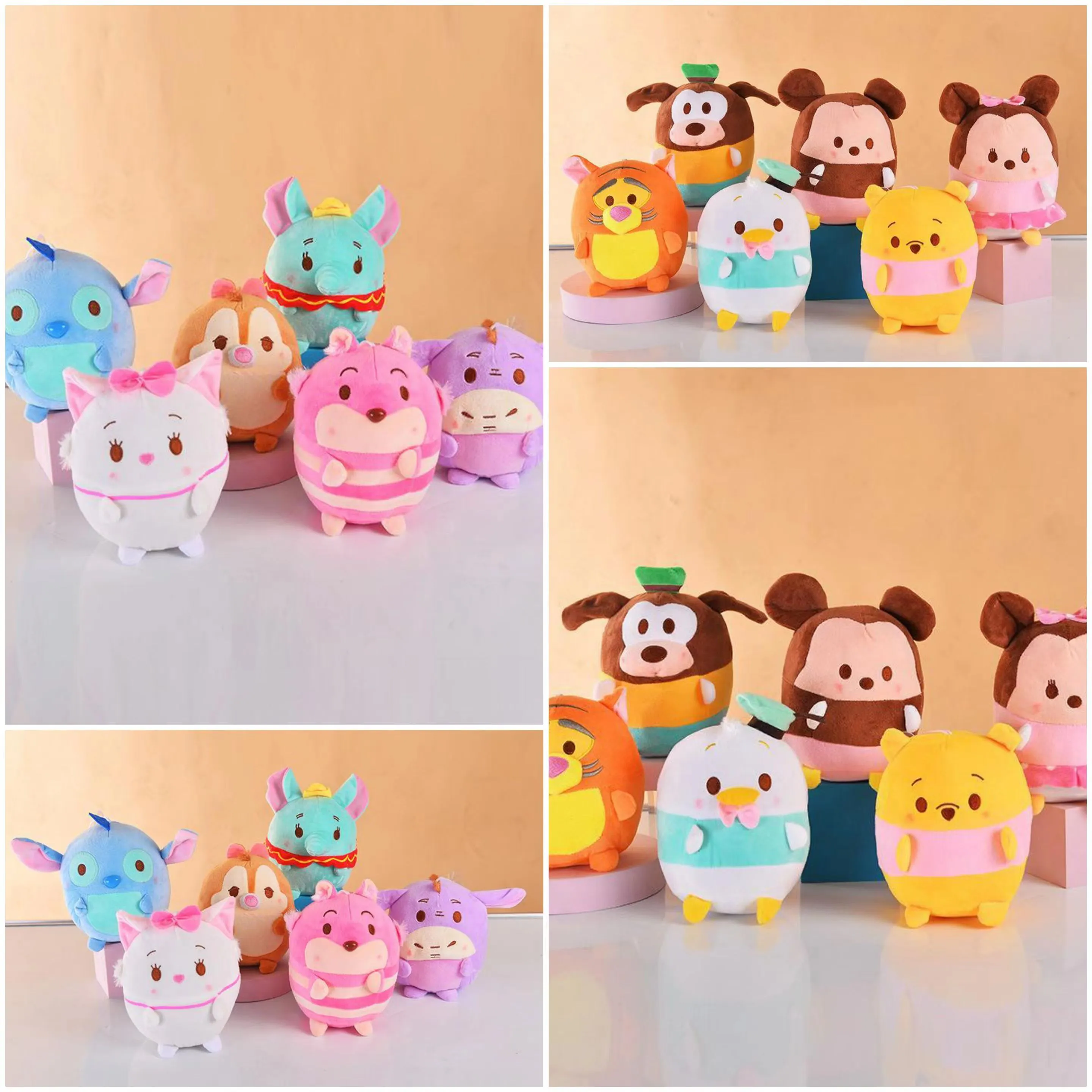 Wholesale cute round animal plush playmate Children's games Playmate holiday gift room decoration
