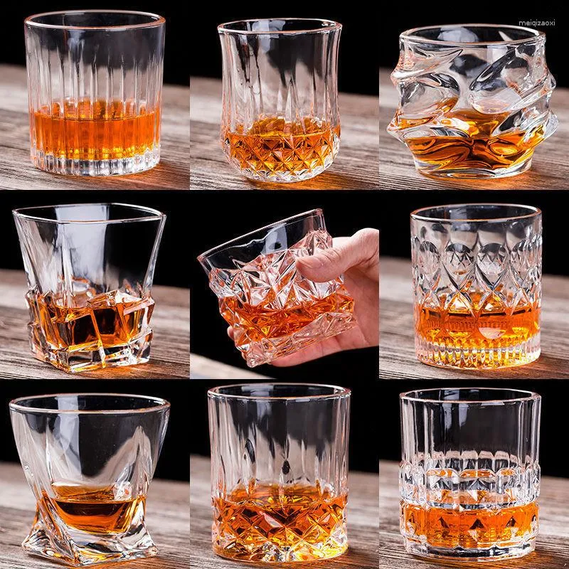 Weingläser, quadratischer Kristall-Whisky-Glasbecher für die Hausbar, Bier, Wasser und Party, Hochzeitsgeschenk, Trinkgeschirr