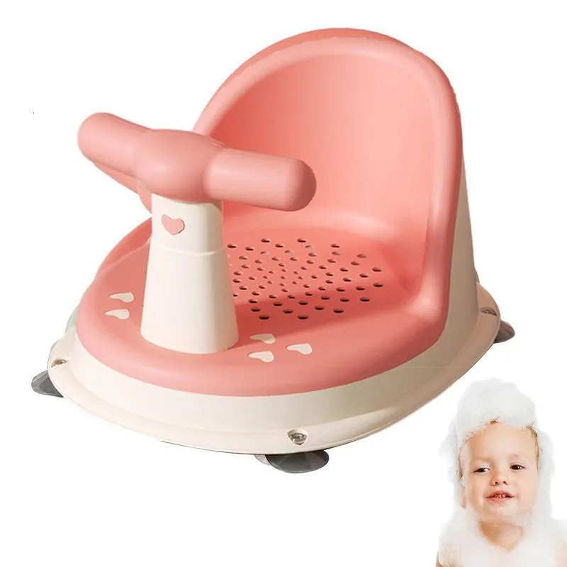 Bathing Tubs Seats Baby Bath Seat Portable Safety Anti Slip born Shower Chair With Backrest Suction Cups Care Washing Toys 230718