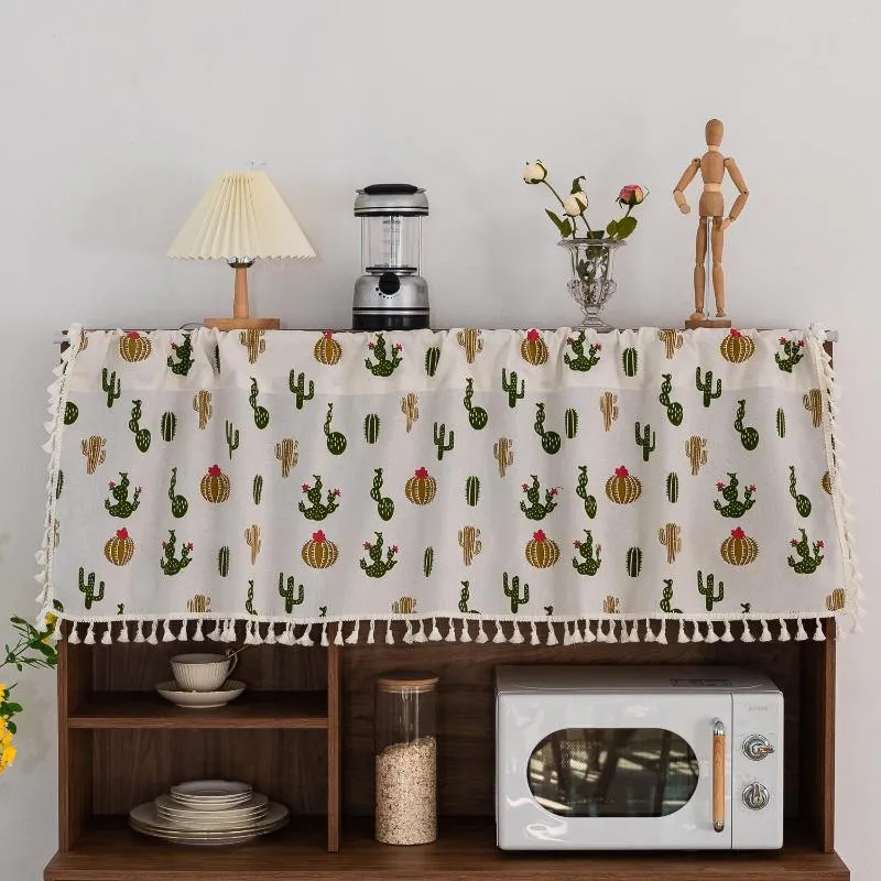 Curtain Curtains For Kitchen Cupboard Decorative Vanity Cabinet Dust American Style Cotton Short Window Cactus