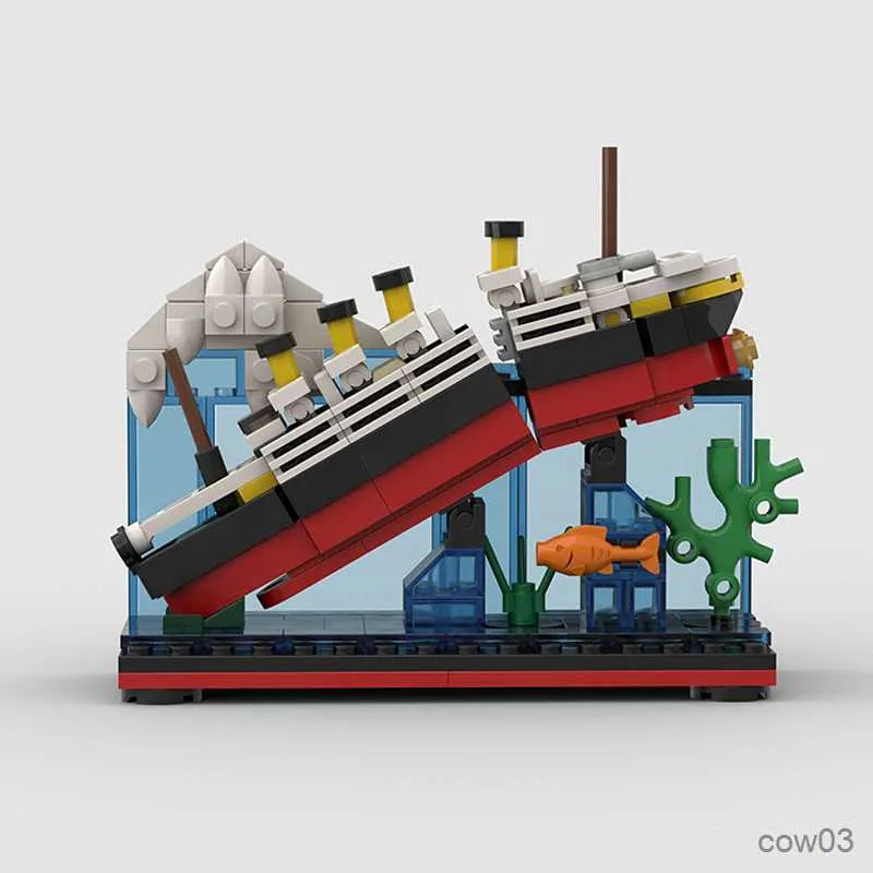Blocos afundaram modelo de navio Titanic quebrar ao meio Blocos de construção Faça você mesmo Brinquedos educativos para construção de presente para crianças adultas R230718