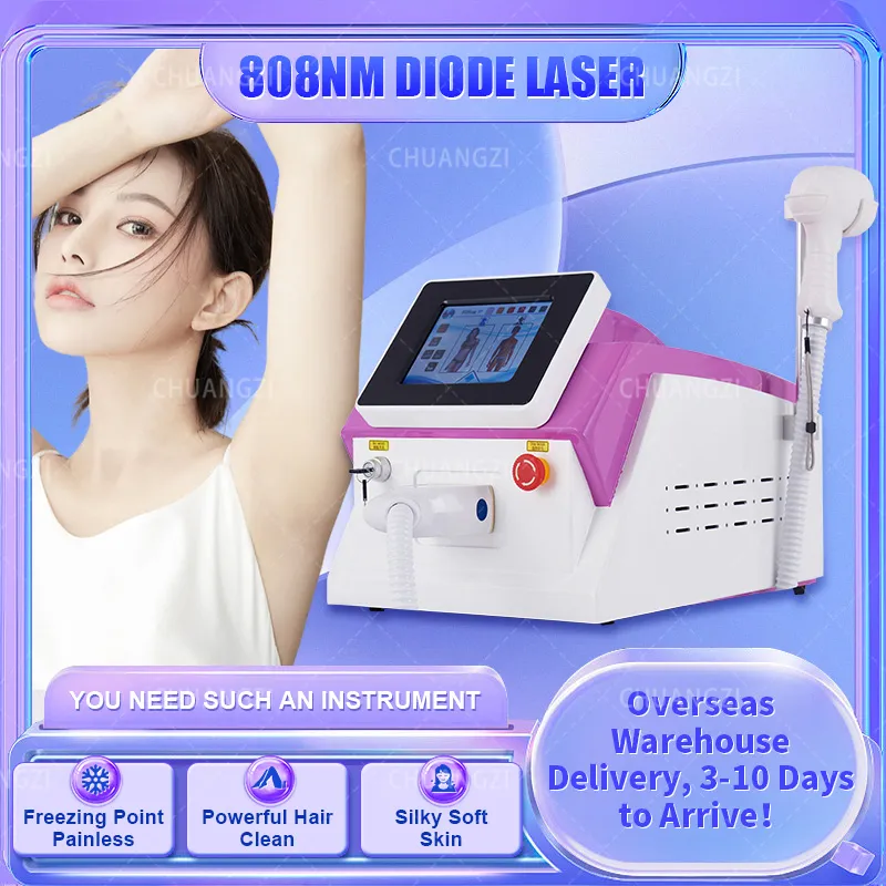 3 Longueur d'Onde Glace Platine 755nm 808nm 1064nm Diode Laser Indolore SalonBeauty Articles Épilation Machine 2000W