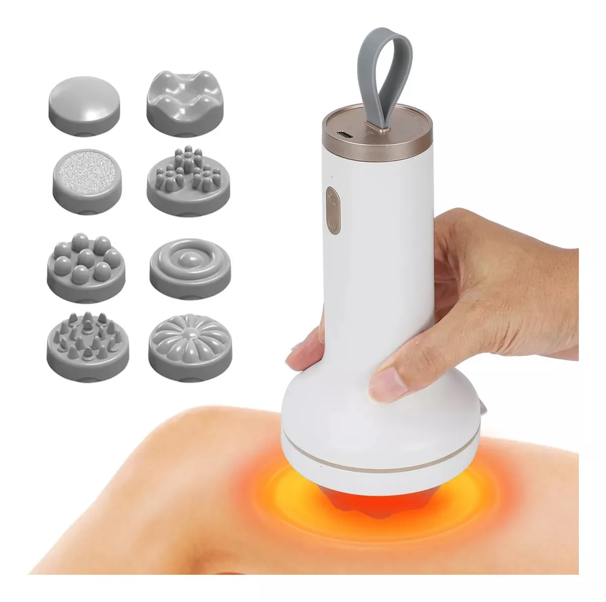 Zubehör für Reinigungswerkzeuge, elektrisches Massagegerät, 8-in-1, Fettabnahme, Gesundheitspflege, Massage, Anti-Cellulite, tragbares Instrument, Vibration, Halswirbelsäule, Hals, Taille, 230718