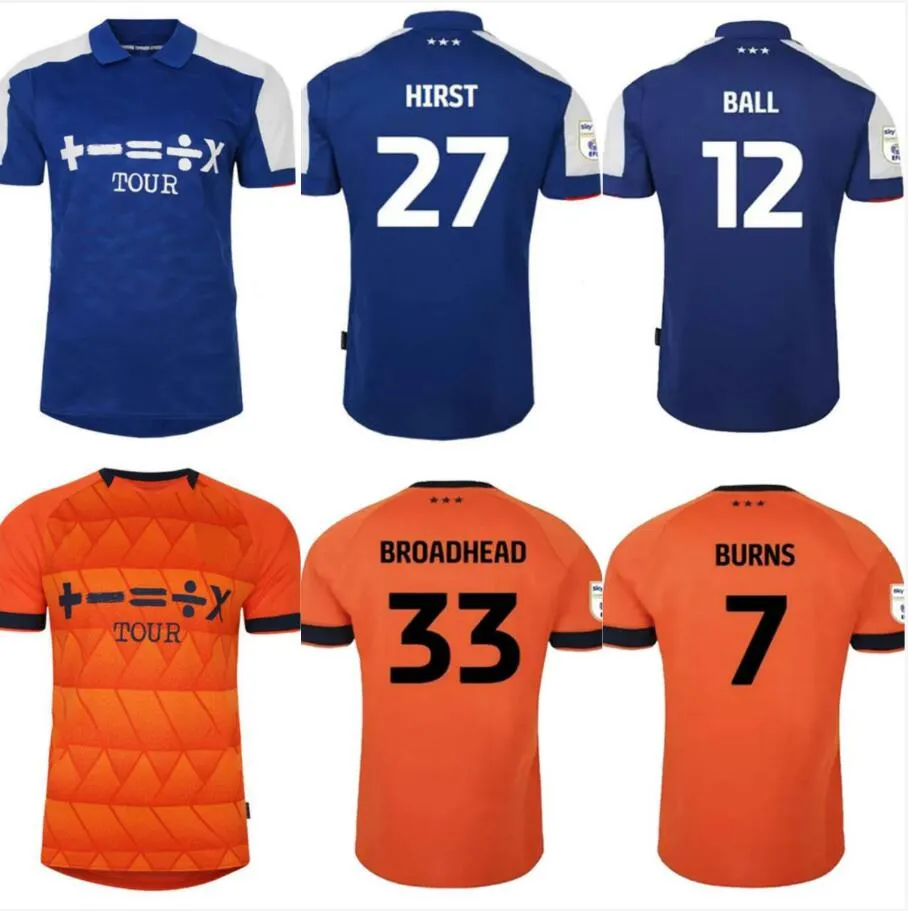 2023-24 Ipswich Town Futbol Formaları Burns Hirst #27 Burns #7 Broadhead #33 Luongo #25 Top 12 Chaplin #10 23 24 Evde Jersey Futbol Gömlekleri