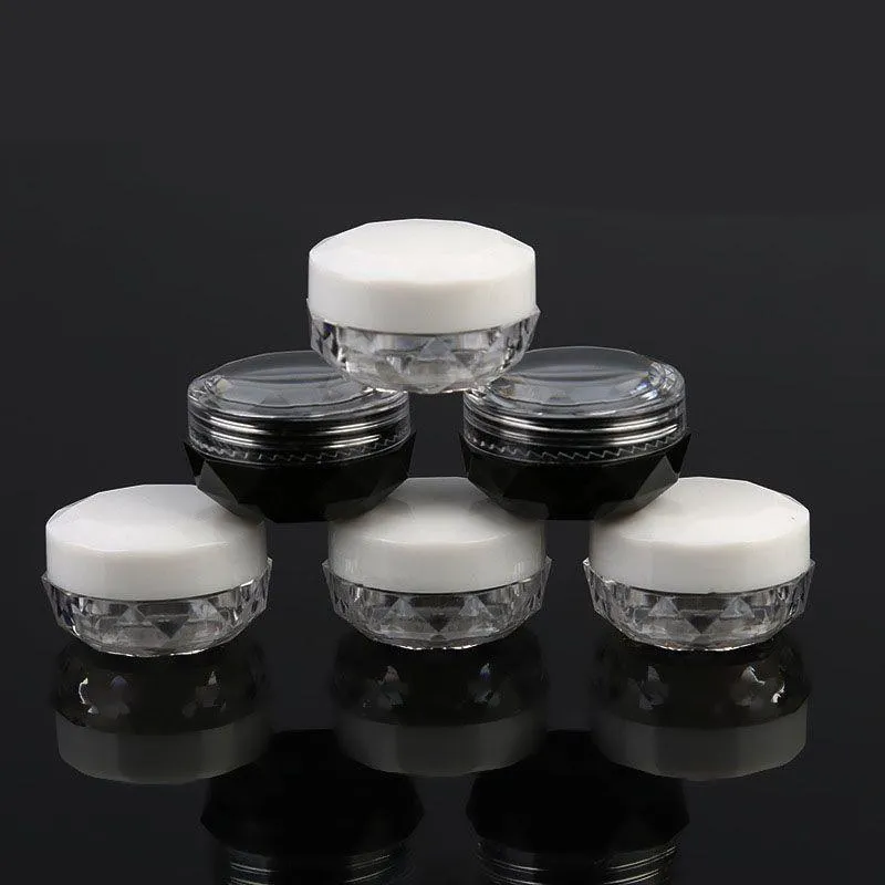 3ML 5G Diamond Shape Cream Box Acrylic Bottle Diamond Cream Nail Glitter Pots Makeup Packing Cream Jars Cosmetic Packaging Gksvb