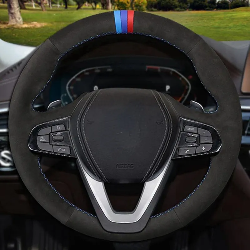 Custom Suede Steering Wheel Covers Makro For G20 G29, G32 X3 GT, X5