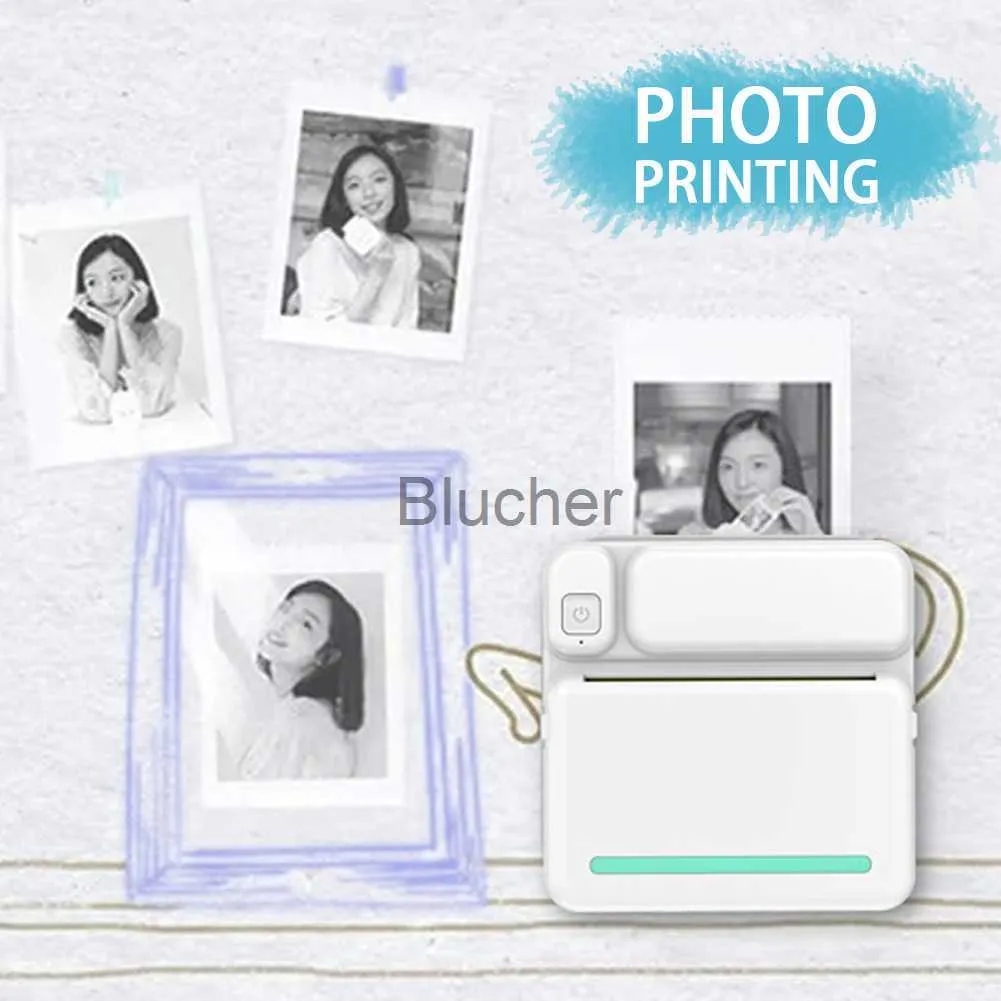 Printers Mini Printer Portable Thermal Printer Pocket Photo Label Printers Sticker Inkless Bluetooth Miniprint For Phone 200dpi Printing