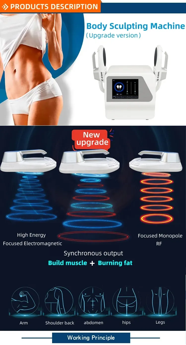 HIEMT Abs Training EMS Slimming Machine Electromagnetic Muscle Stimulator EMSlim With RF Machine Fat Burning Butt Lift Body Conturing Equipment Ems stimulator machine muscle building butt lift device - Honkay ems sculpting machine muscle building,ems sculpting machine,ems muscle stimulator machine,muscle building machine,ems stimulator machine