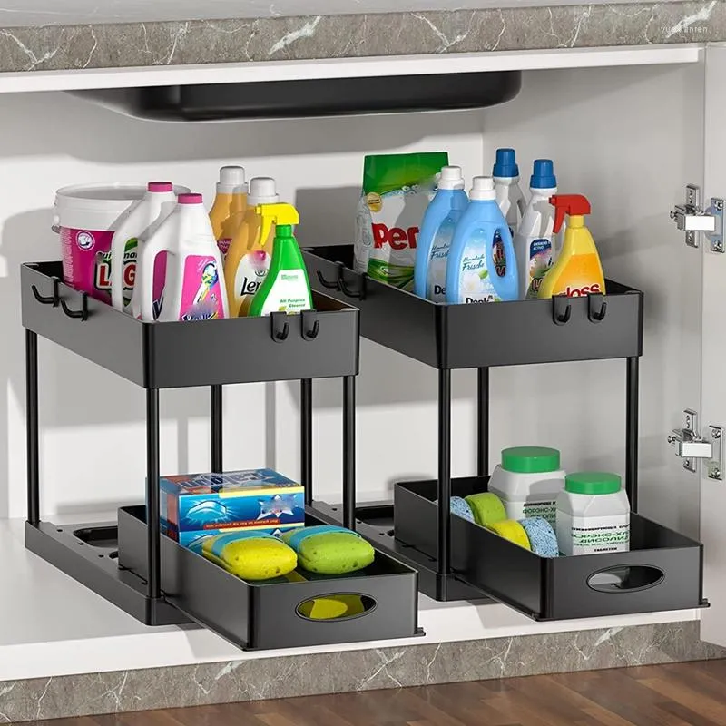 Multi-purpose Under Sink Organizer, 2 Tier Under Sink Shelf