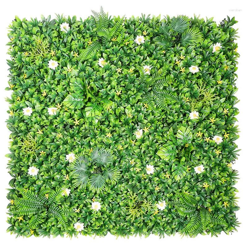 Flores decorativas Plantas artificiais Parede Interior Fundo ao ar livre Placa de publicidade Simulação de flores falsas Decoração de casa verde