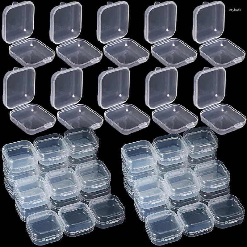 Ювелирные мешочки 12/6/1PCS Mini Clear Contains Contains Box Portable Holder Organizer Упаковка для серьжных колец