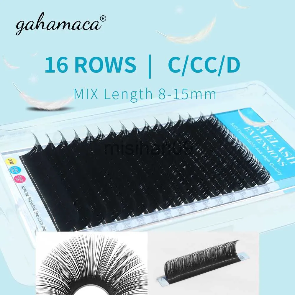 거짓 속눈썹 GAHAMACA C CC D 15/20/25mm FAUX LASH 개별 거짓 밍크 속눈썹 연장 속눈썹 부드러운 천연 wimper j230717 용 Maquiagem Cilios