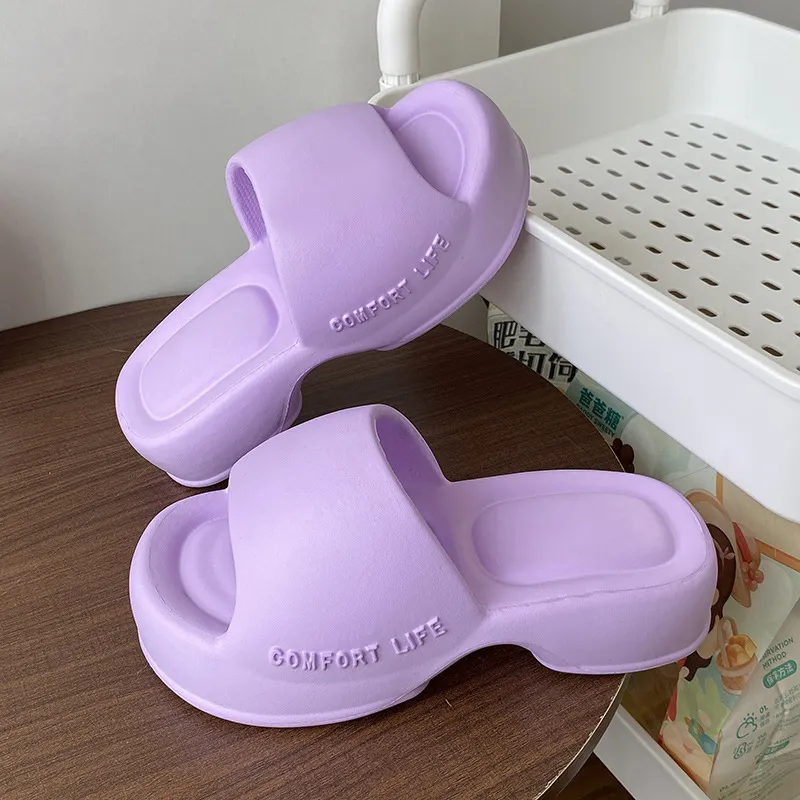 Slippers Eva سميكة منصة النعال نساء صندل الصيف أزياء وسادة الرغوة Memory Foam Slies Slight Saled Soled Non Slip Flip Flop 230717