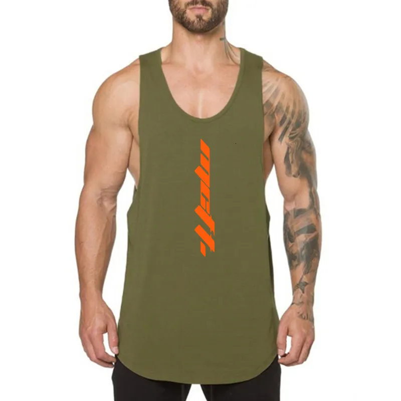 Men's Tank Tops Mens Sporting Gym Fashion Vest Fitness Sleeveless Shirt Muscle Clothing Brand Top Workout Bodybuilding Running Singlets 230717