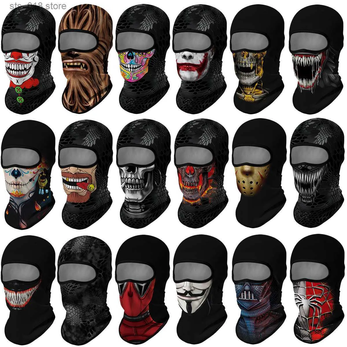 Casquettes de cyclisme Masques Masque de protection d'été Balaclava Cyclisme Neck Gaiter Outdoor Respirant Kominiarka Moto Face Cover Punisher Venom Bandana T230718