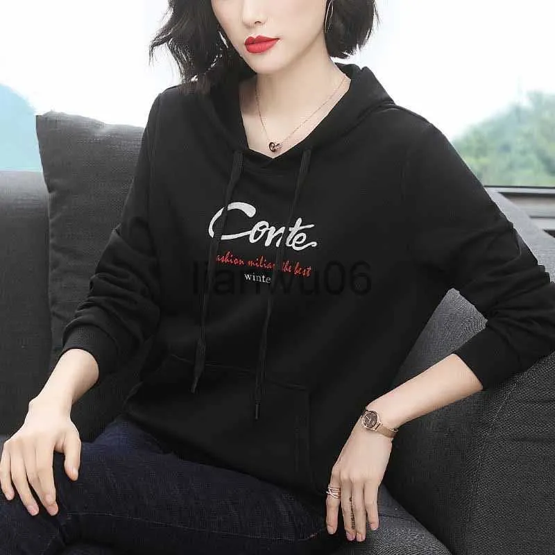 Women s Hoodies Sweatshirts 2021 Winter O Neck Cotton Hoodie T Shirt Woman Long Sleeve Shirt Woman Loose Tshirt Korean Style Women Shirts J230718
