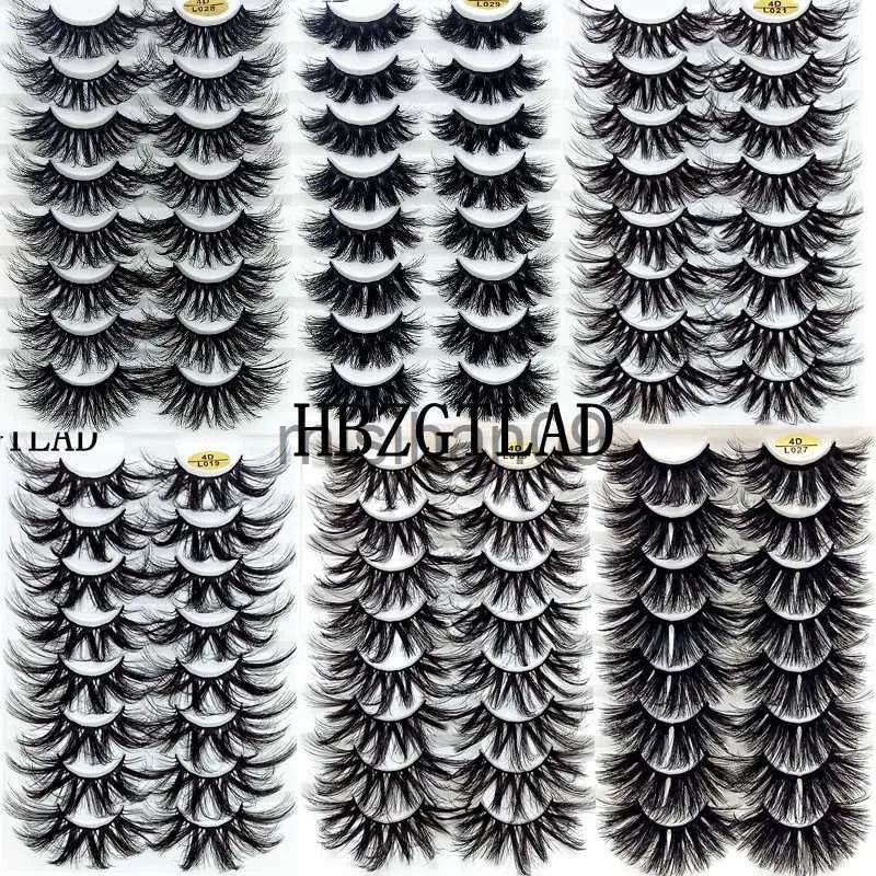 False Eyelashes NEW 7 Pairs Faux Mink Eyelashes 25mm Lashes Fluffy Messy 3D Mink Lashes Wholesale 8 Pairs Natural False Eyelashes Extension J230717