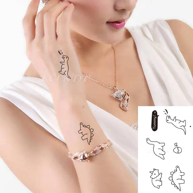 Water Transfer Tattoo cute cartoon dinosaur egg cat bird tattoo Waterproof Temporary fake for man woman kid 10.5*6cm