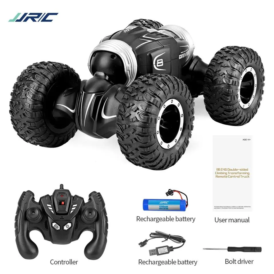 Atacado JJRC carro infantil de dupla face flip twist alta velocidade escalada tecnologia off-road menino brinquedo deformação carro de controle remoto