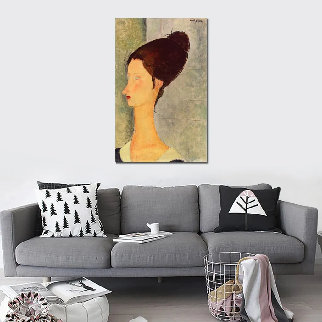 Arte de parede em tela nua feminina Jeanne Hebuterne Iii Amedeo Modigliani pintura artesanal decoração moderna do quarto