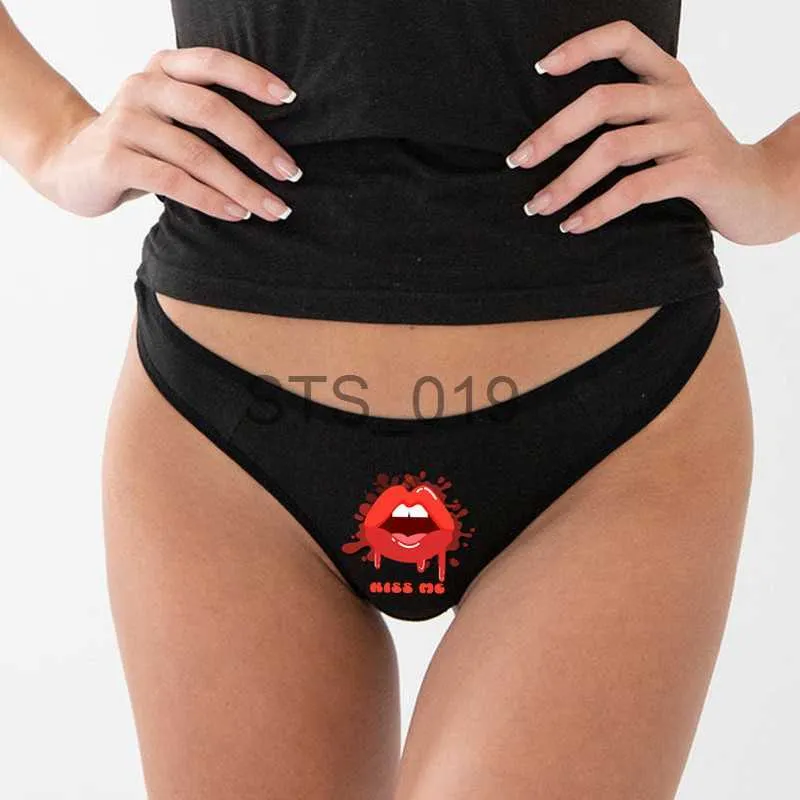 Cuecas Calcinhas Outras Calcinhas KISS ME Lábio Vermelho Engraçado Roupa Interior Sexy para Lady Girl Lady Calcinhas Femininas Cuecas Breve Feminino T-Back Fio dental Tangas para Feminino x0719