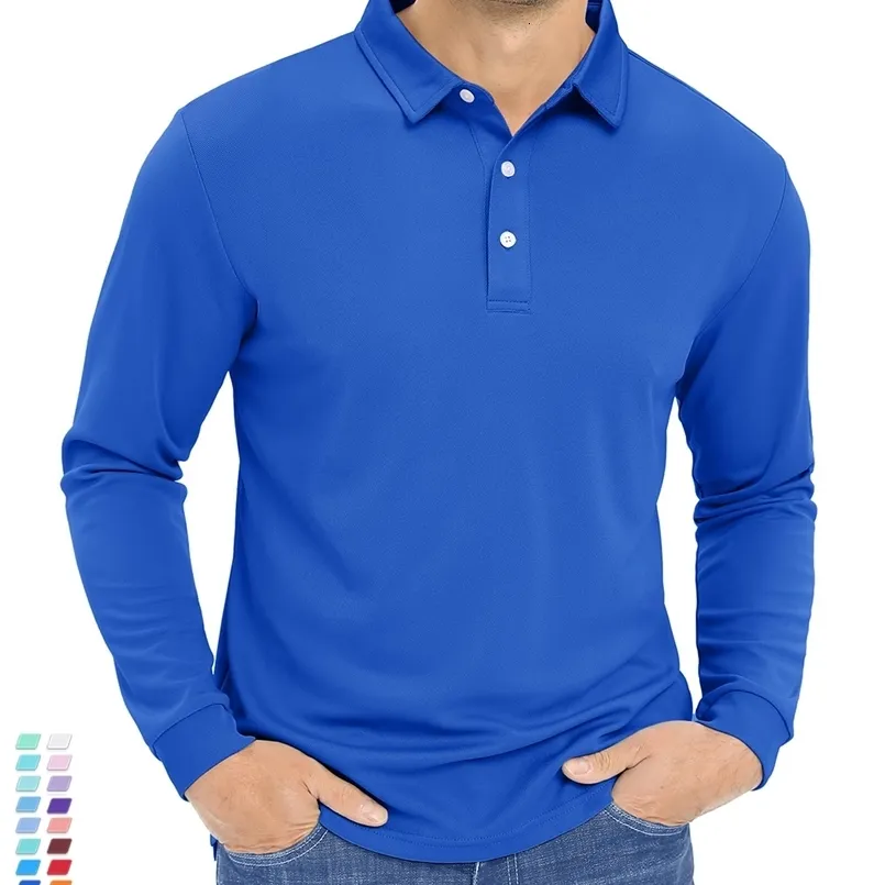 Polos masculinos TACVASEN Polos de manga longa de secagem rápida Camisetas esportivas respiráveis masculinas Camisas pólo de golfe casuais Camisetas de trabalho pulôver Tops masculino 230717