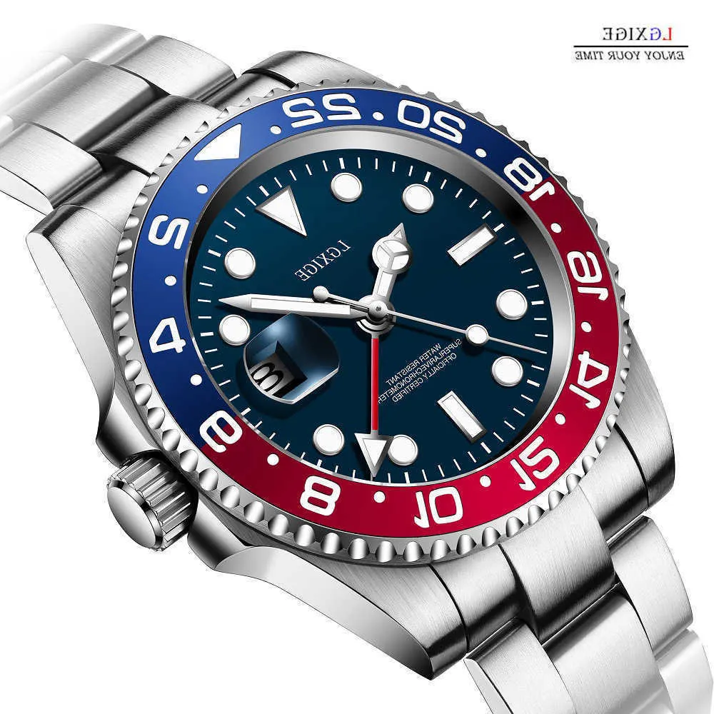 Luxury R Olax Watches USA Shop High End timepieces Online Deep Waterproof Precision Steel Watch Men's Business Casual GMT Clock With Present Box N6UA