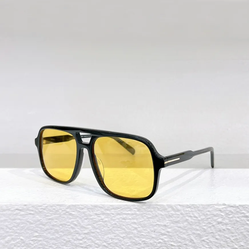 884 Wide Face Oversize Black Yellow Sunglasses Men Sunnies Gafas de sol Designer Sunglasses Occhiali da sole UV400 Protection Eyewear