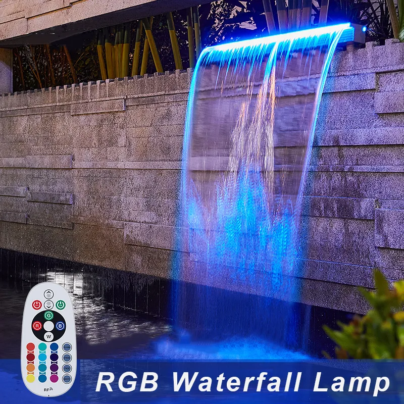 Other Event Party Supplies Acrylic Waterfall Lights Decor Water Curtain Wall Spout Outdoor Spa Swimming Pool Courtyard With Led Light Stacked 230717