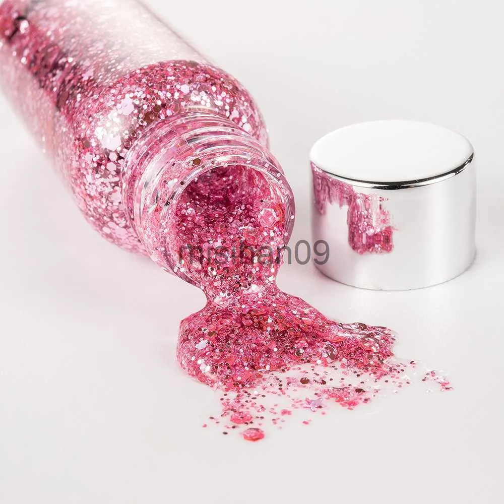 Inne makijaż 1PC cień do powiek Glitter Paznokcie Włosy Body twarz Glitter Gel Art Flash Heart Lose cekins Cream Decoration Festival Glitter P03 J230718