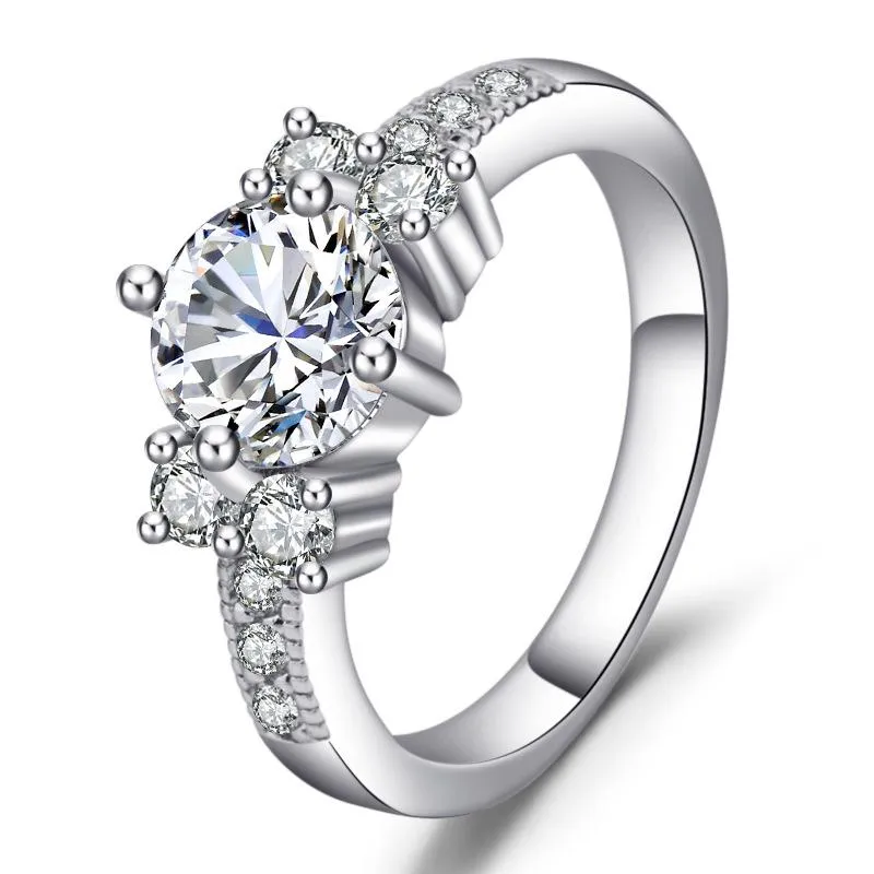 Pierścienie klastra Chamss moda diamentowy pierścionek zaręczynowy elegancki temperament kobiety romantyczne walentynkowe prezenty hurtowe