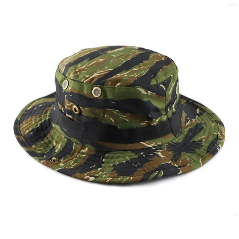 Bérets Camouflage Boonie Hommes Chapeau Tactique US Seau Chapeaux Militaire Multicam Panama Casquette D'été Chasse Randonnée En Plein Air Camo Sun Caps