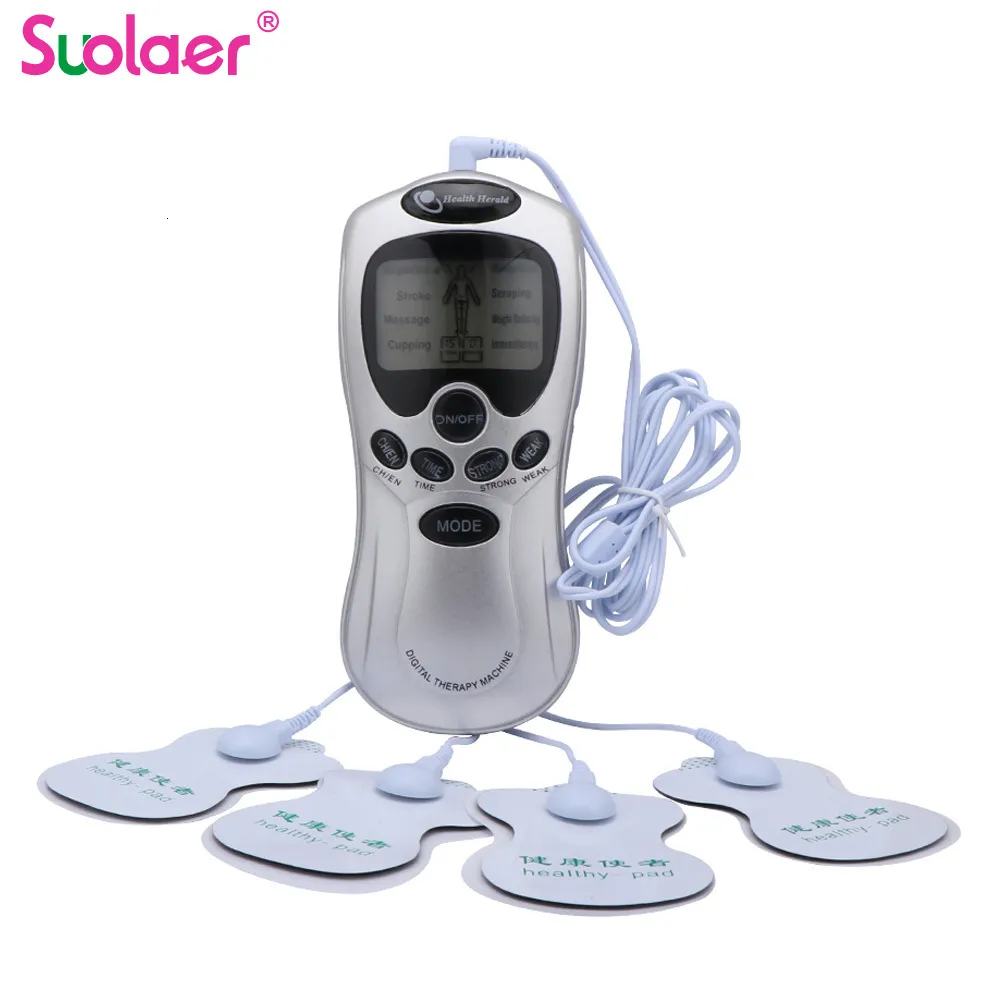 Twarz Massager Health Care Digital Therapy Maszyna LCD Ekran pełny nadwozie 4 podkładki Slim Massager Acupunktura Body Szyja Massager Electric Tens EMS 230718