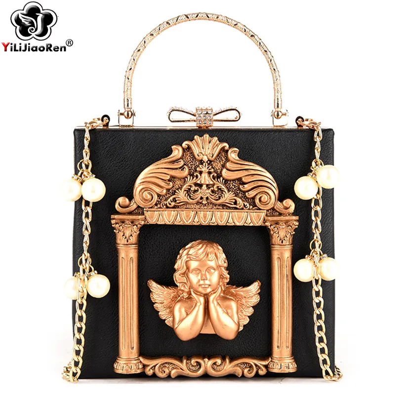 Evening Bags Luxury Angel Female Handbags Fashion Pearl Women Bag Cross Body Brand Leather Shoulder Ladies Hand Sac A Main 230718