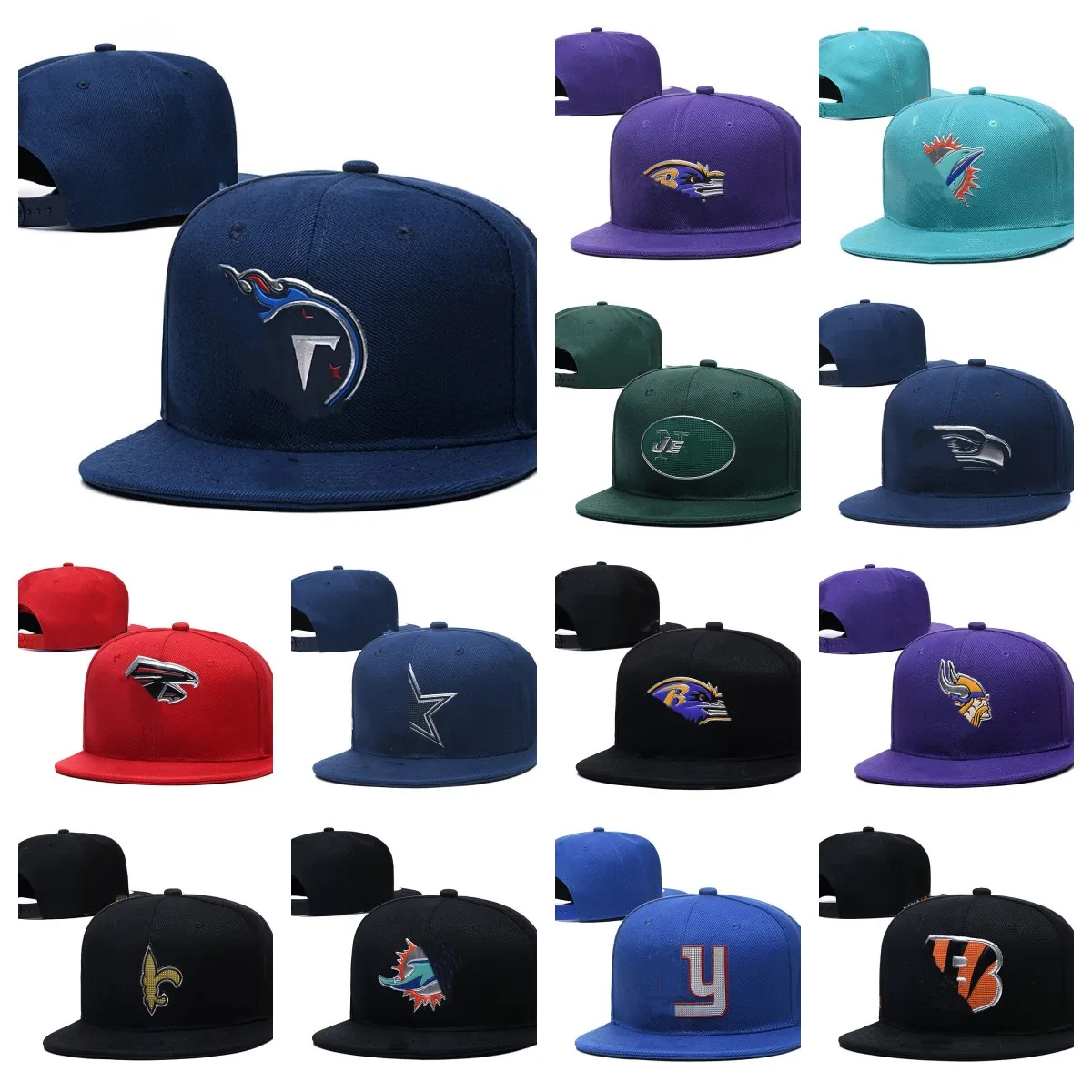 Hot Designer Hats Snapbacks Ball Hat All TEM logo płaskie haft haft bawełniany czapka baseballowa wszystkie logo drużyny